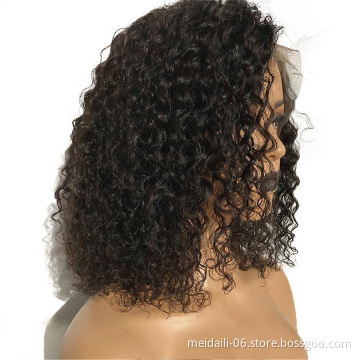 Lace Front Human Hair Wigs Brazilian Front Lace Wigs With Baby Hair Soft Black Deep Curly Style Wigs For Black Women